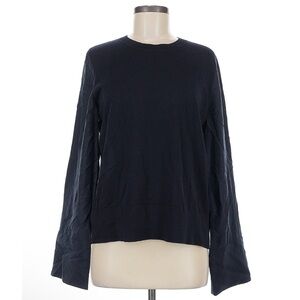 New Cos Black Cotton Knit Silk Flowy Sleeves Top Medium NWT